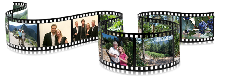 Collage of images in a film strip